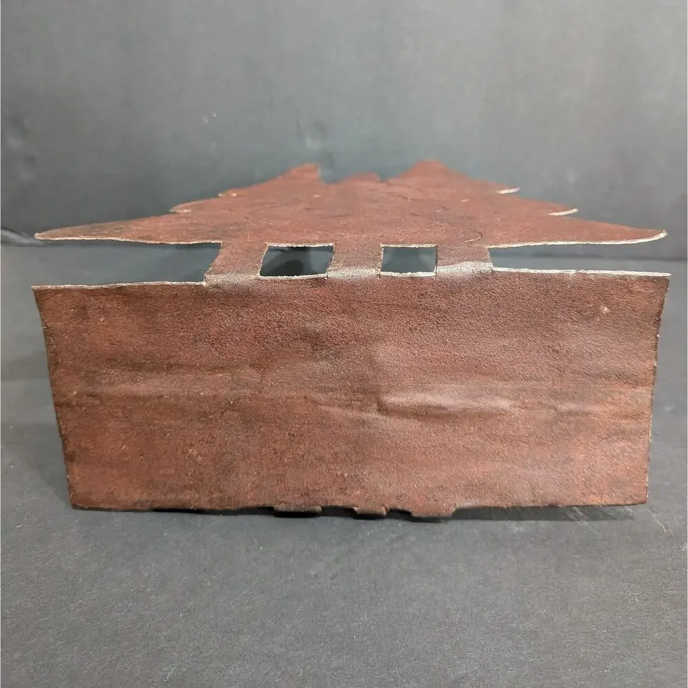 Rustic Rusted Metal Moose & Pine Trees Napkin Holder Cabin Lodge Decor Candle